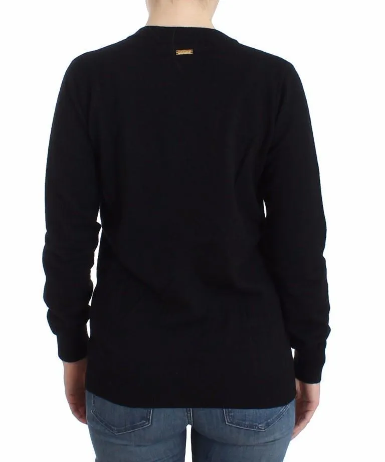 Black wool cardigan