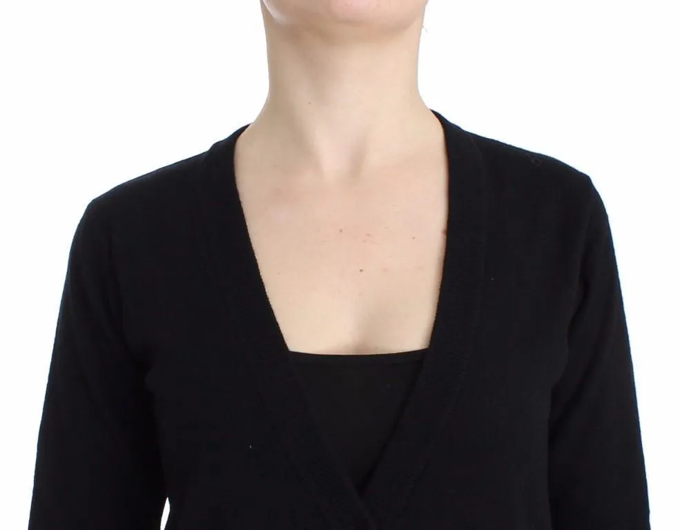 Black wool cardigan