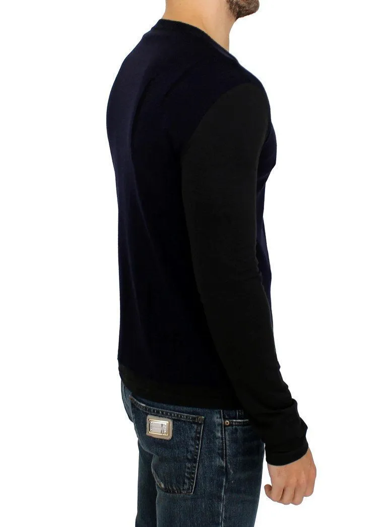 Blue wool crewneck sweater