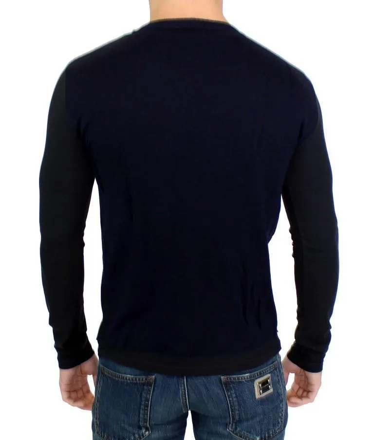 Blue wool crewneck sweater