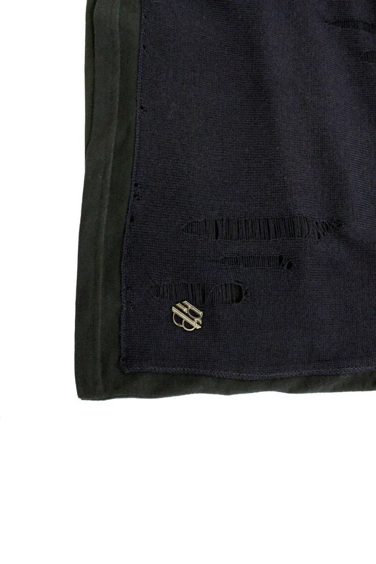 Blue wool crewneck sweater