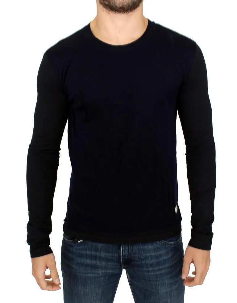 Blue wool crewneck sweater