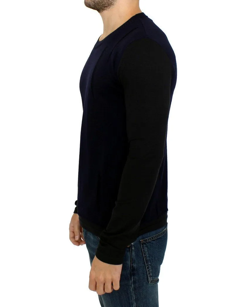 Blue wool crewneck sweater