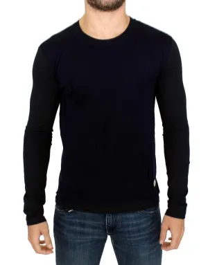 Blue wool crewneck sweater