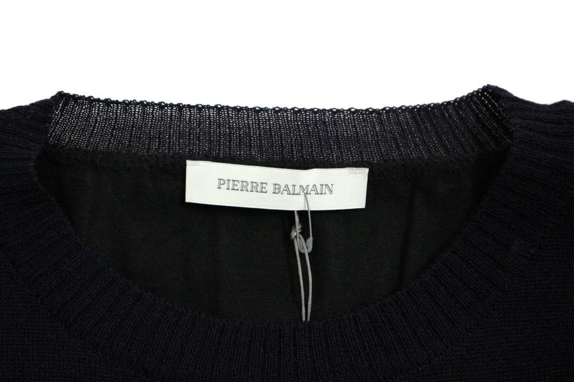 Blue wool crewneck sweater