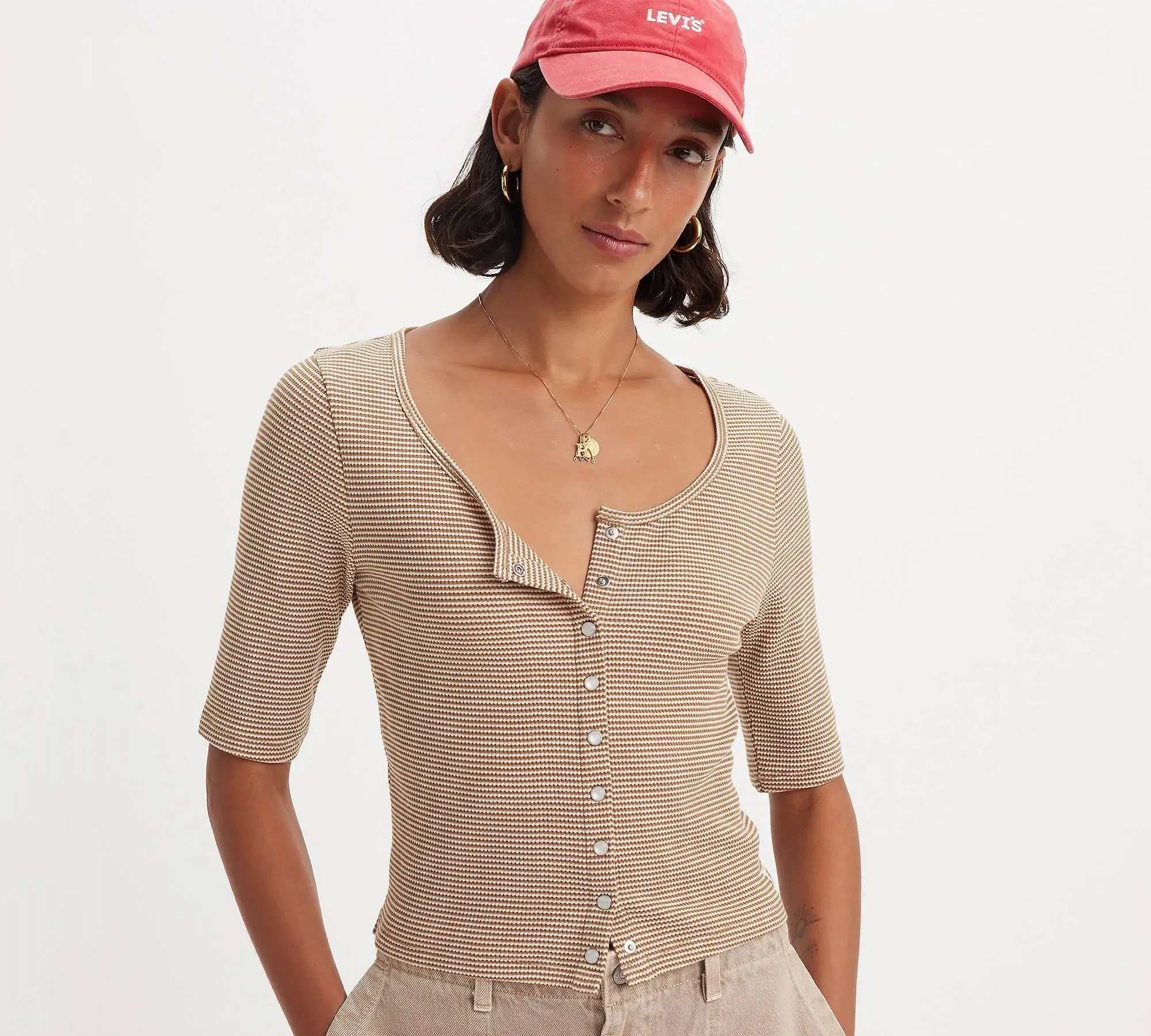 Blusa Levi's® Dry Goods Waffle Button-Up