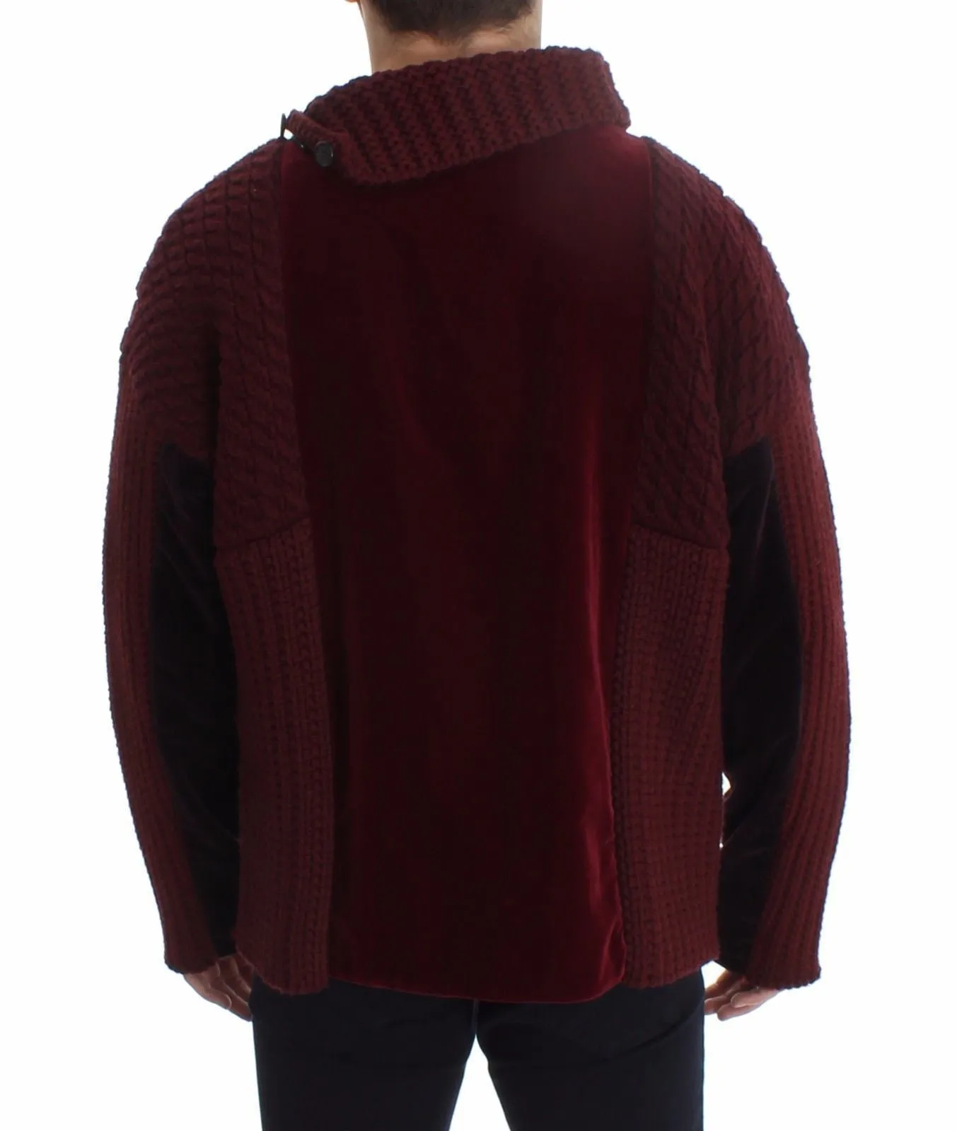 Bordeaux Velvet Wool Runway Sweater Pullover