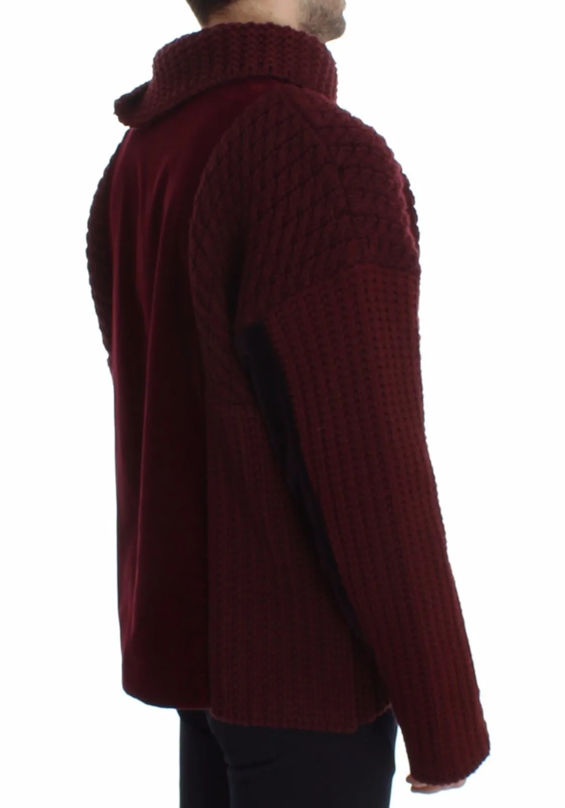 Bordeaux Velvet Wool Runway Sweater Pullover