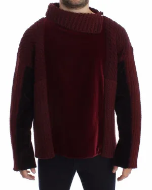 Bordeaux Velvet Wool Runway Sweater Pullover