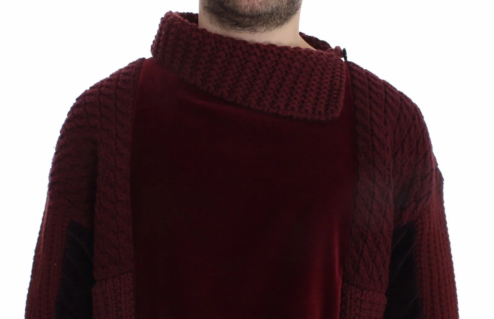 Bordeaux Velvet Wool Runway Sweater Pullover