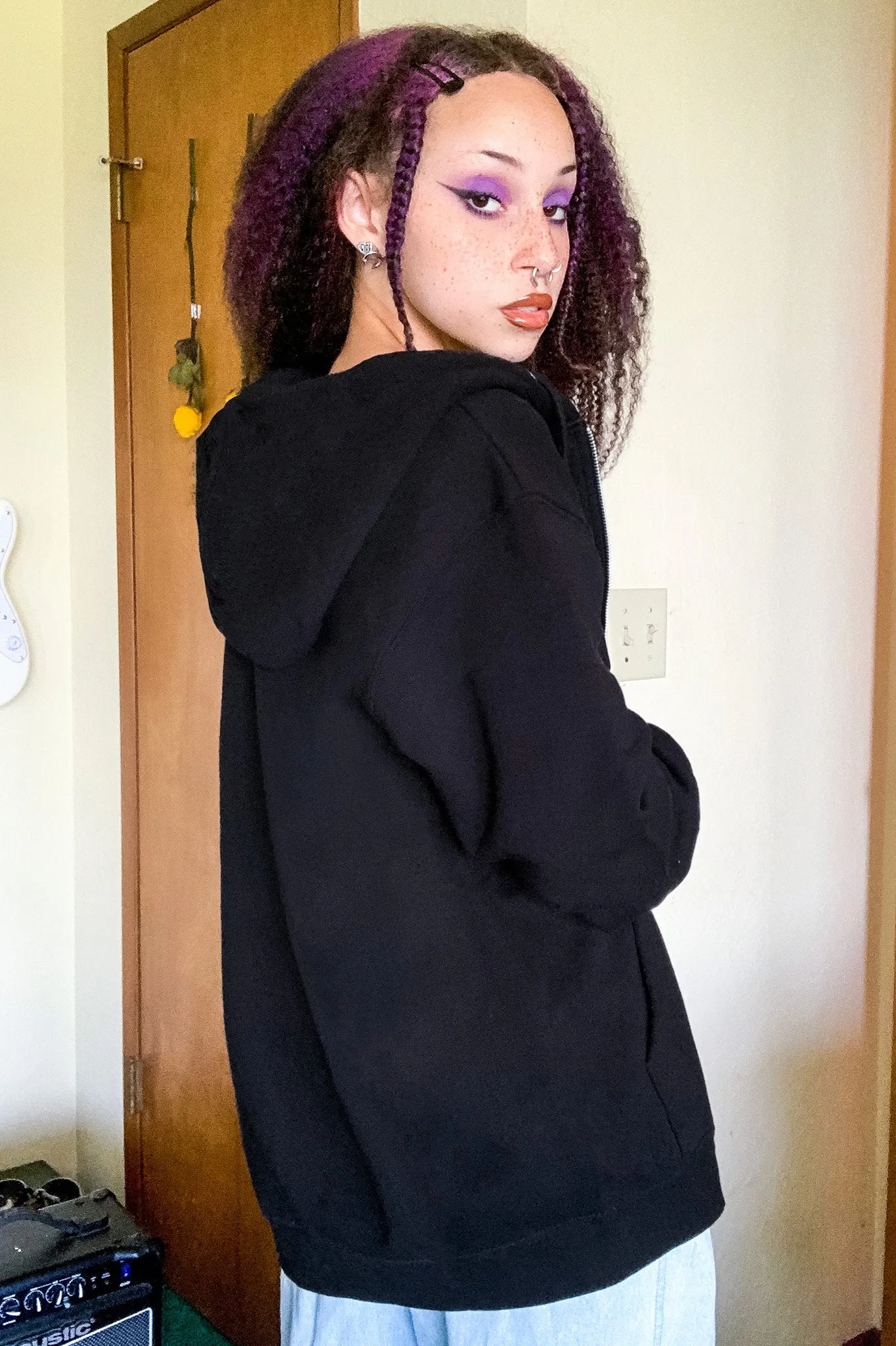 Box Logo Zip Up Hoodie Black