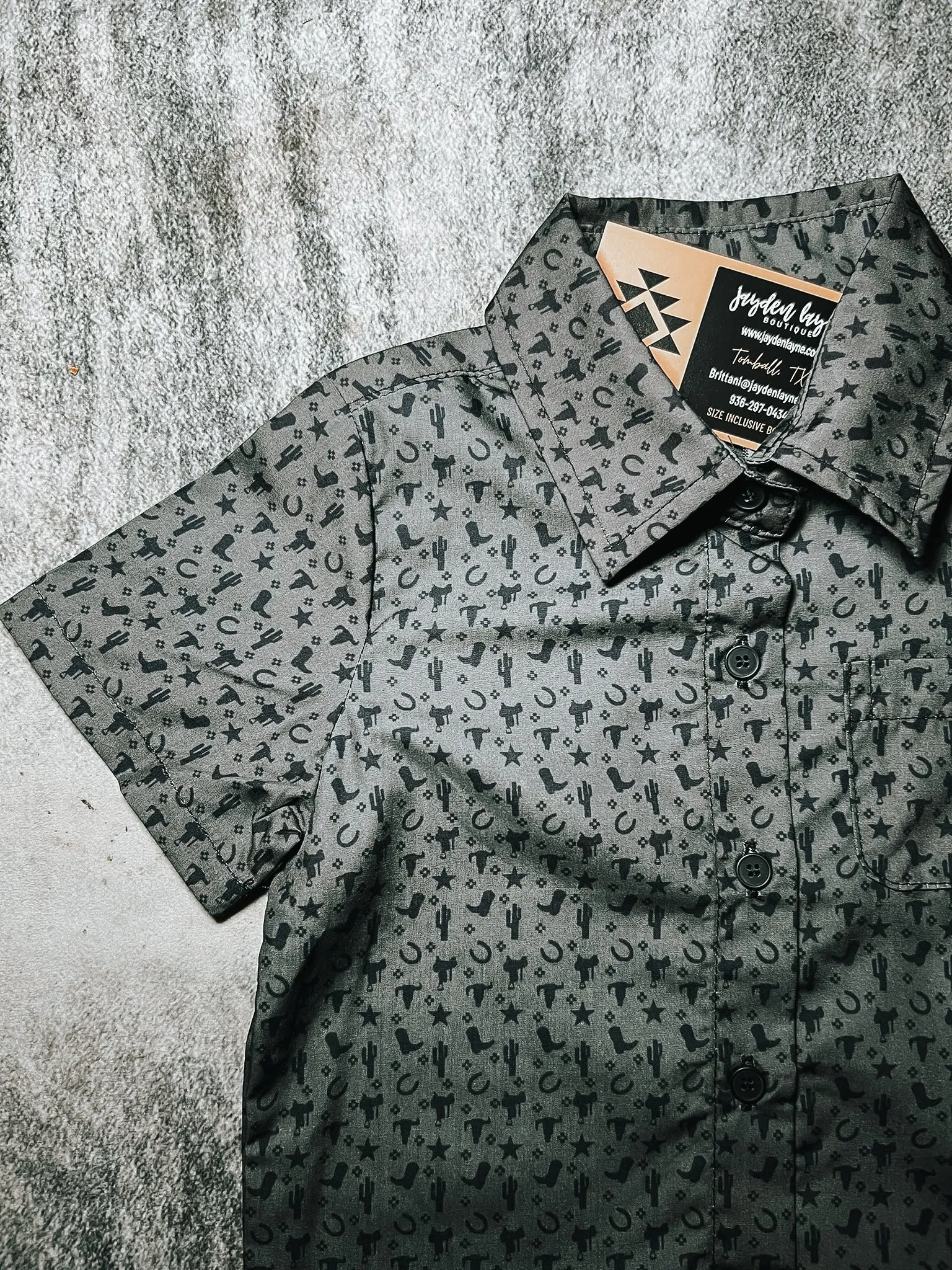 Boys Western Short Sleeve Button Ups