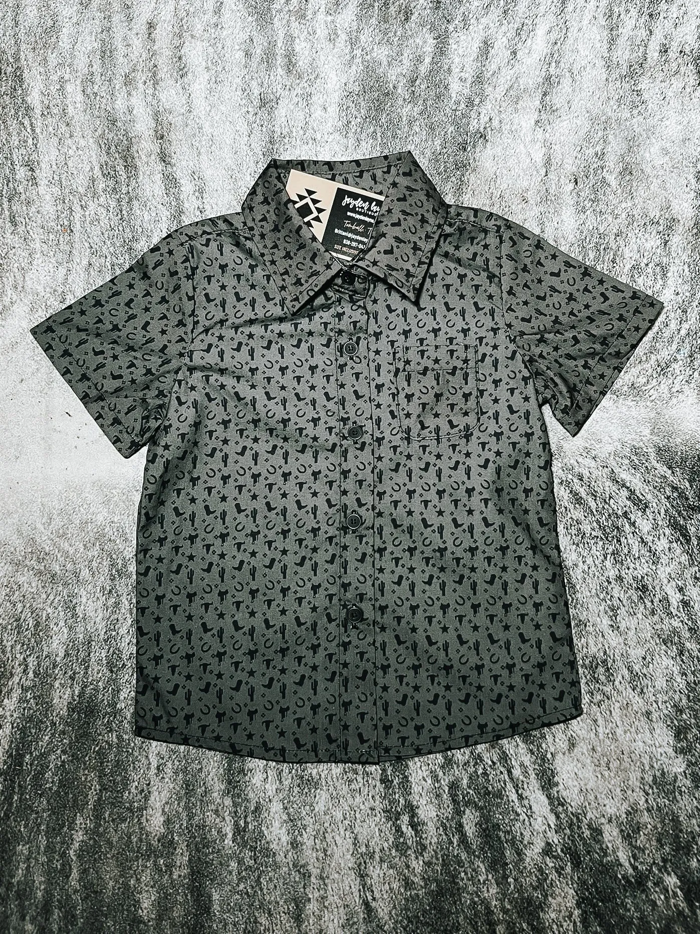 Boys Western Short Sleeve Button Ups