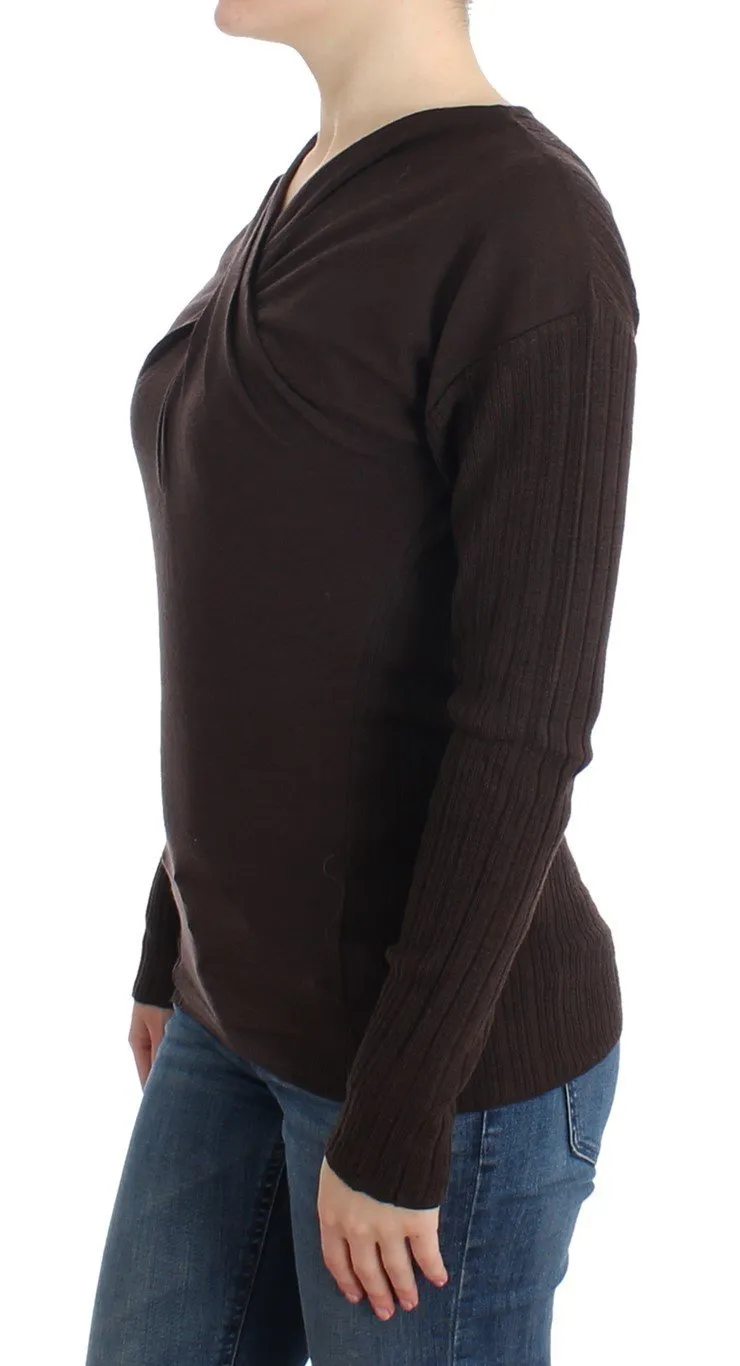 Brown knitted wool sweater