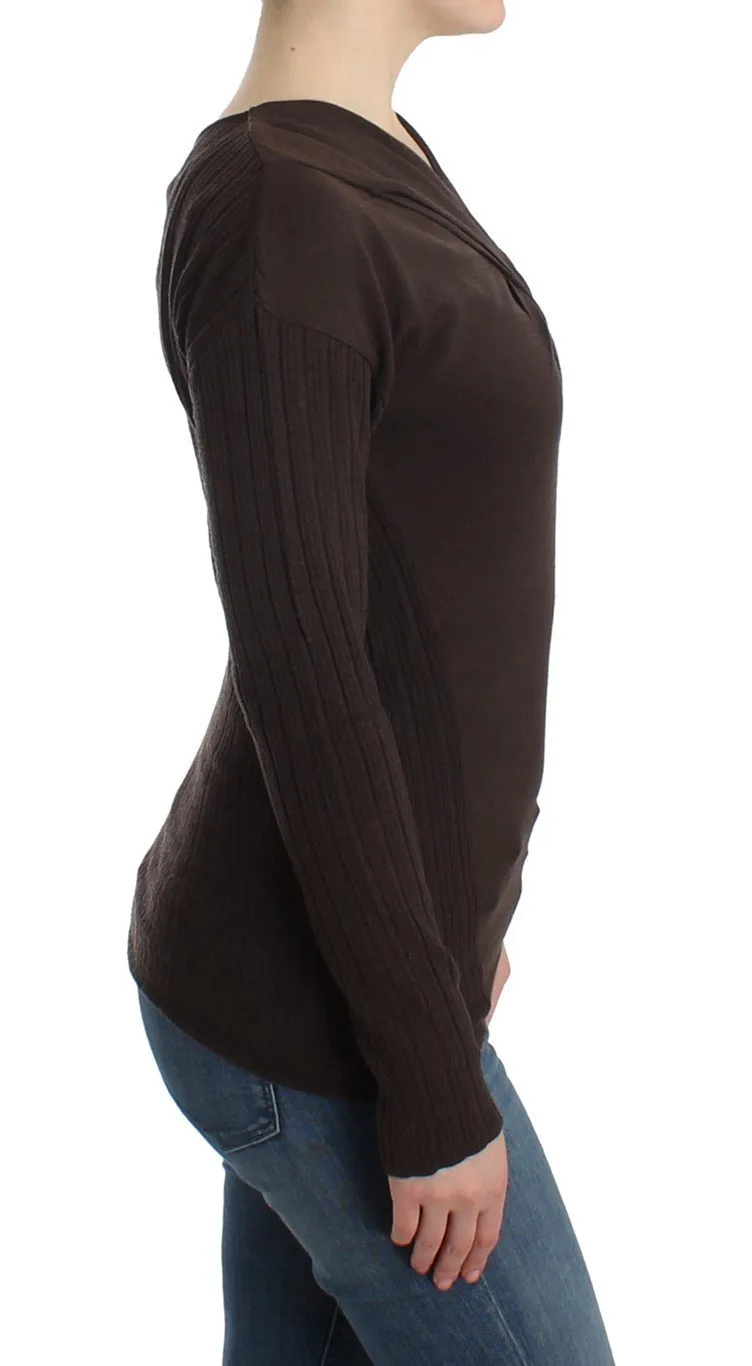 Brown knitted wool sweater