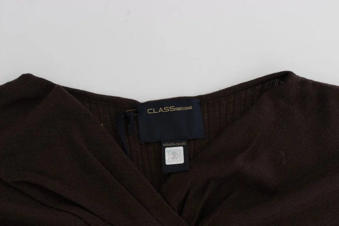 Brown knitted wool sweater