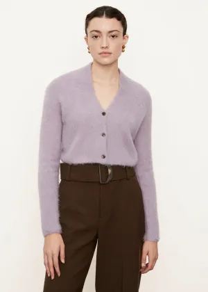 Brushed Shrunken Cardigan (White Lilac)