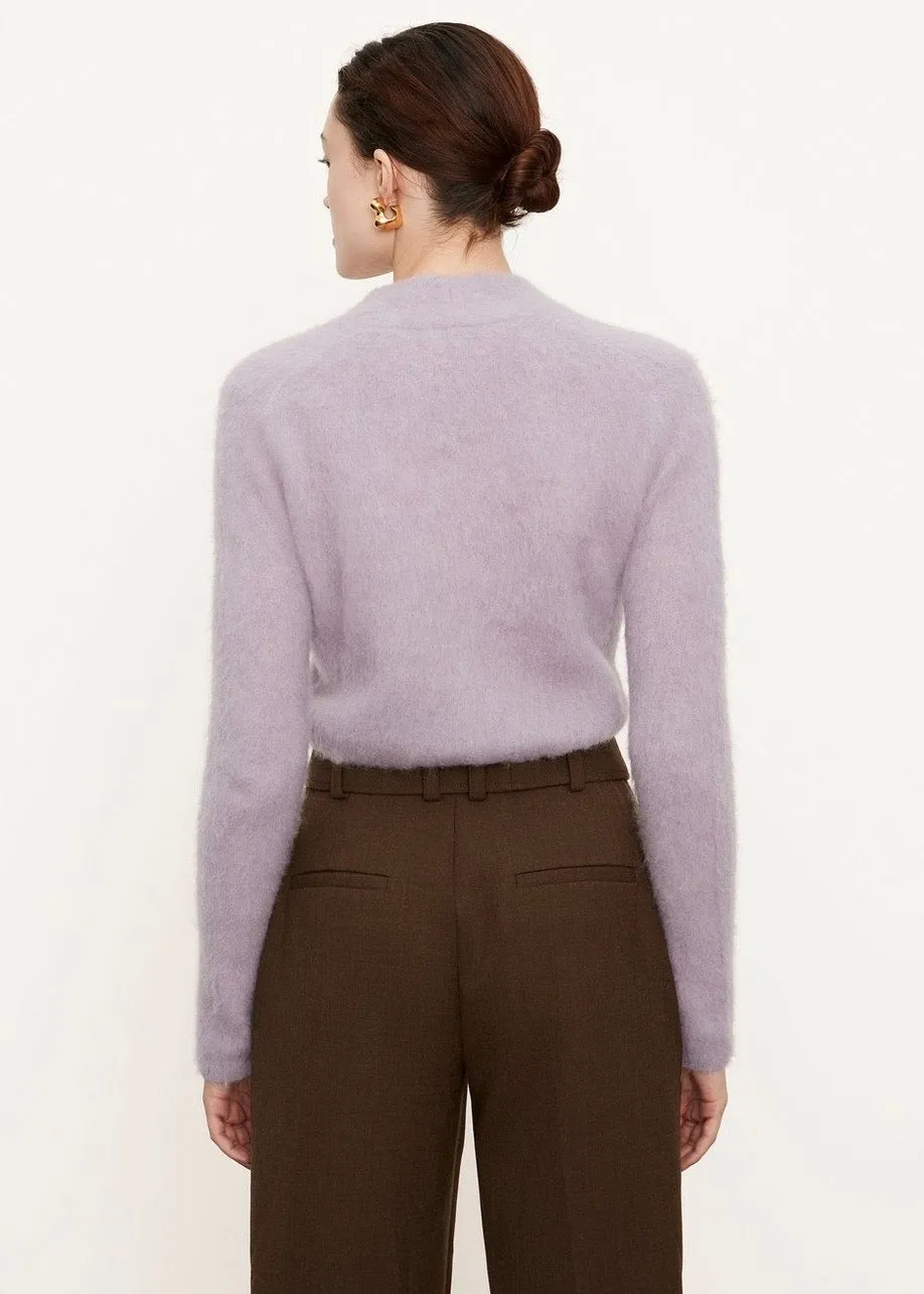 Brushed Shrunken Cardigan (White Lilac)
