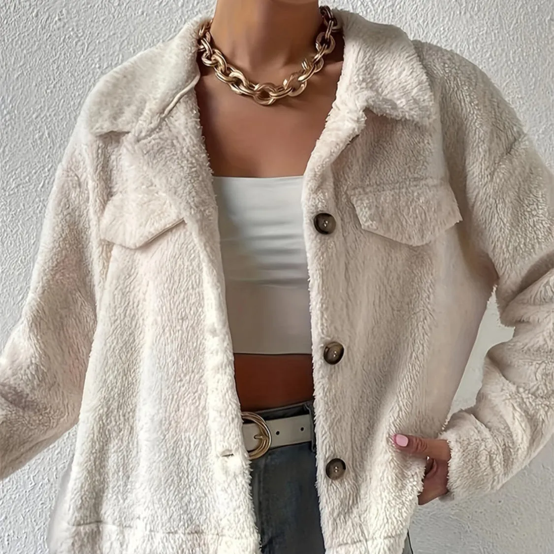 Button Up Jacket with Pocket
