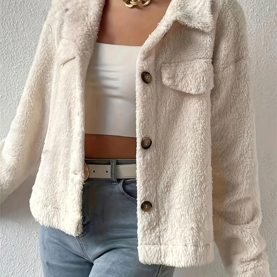 Button Up Jacket with Pocket