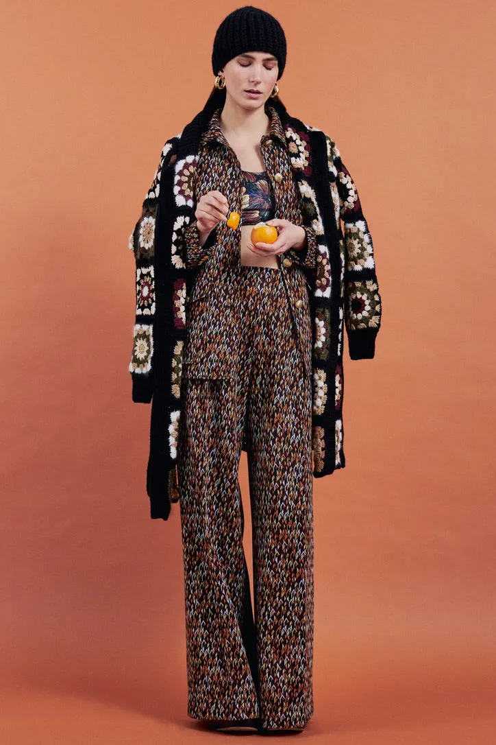 BUTTON UP TAILORED JACKET - BROKEN CHEVRON