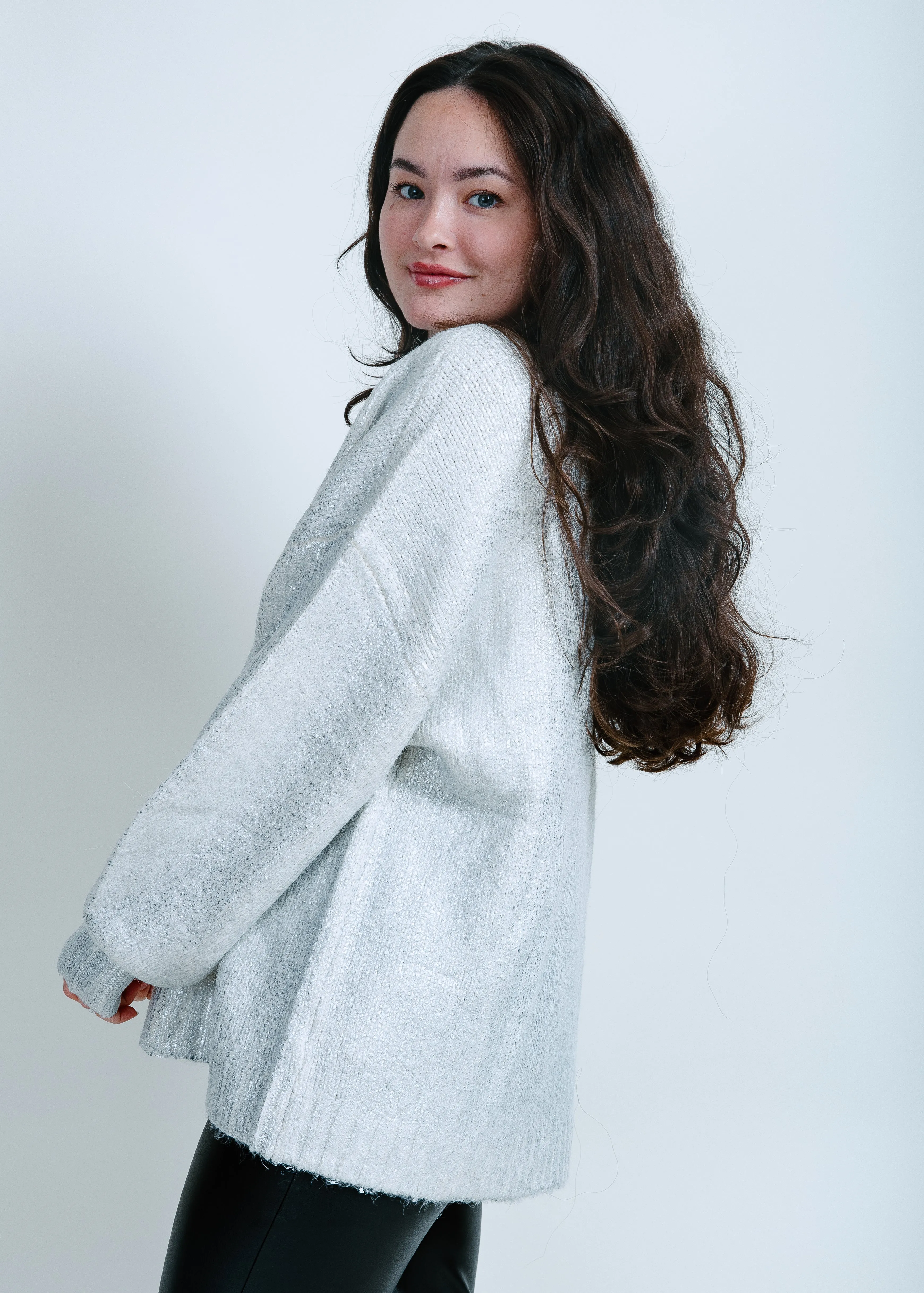 Carlen Mock Neck Sweater - Snow Disco
