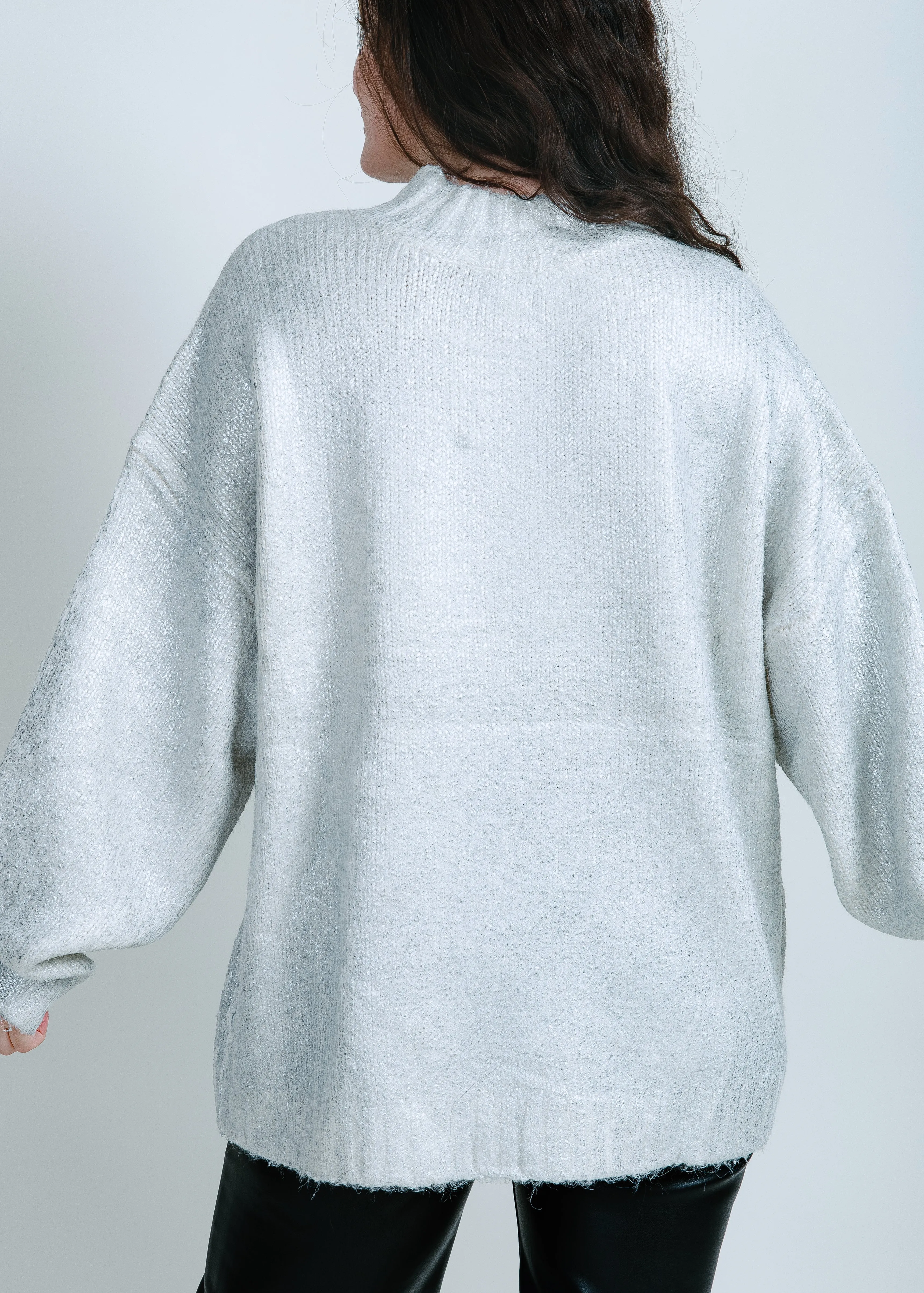 Carlen Mock Neck Sweater - Snow Disco