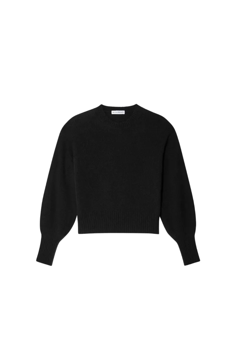 Cashmere Featherweight Blouson Sleeve Crew