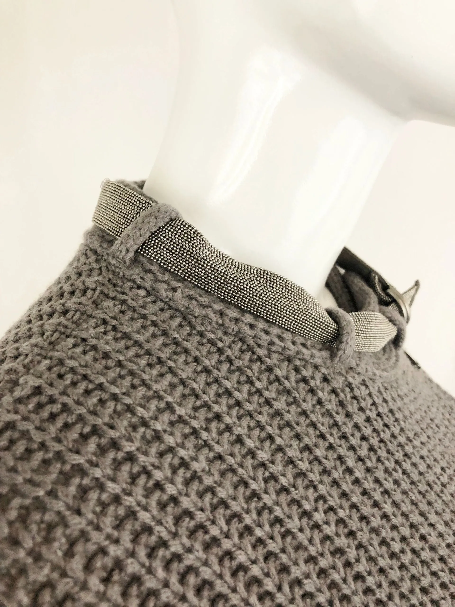 Cashmere Sweater W/ Monili Collar Size Xs
