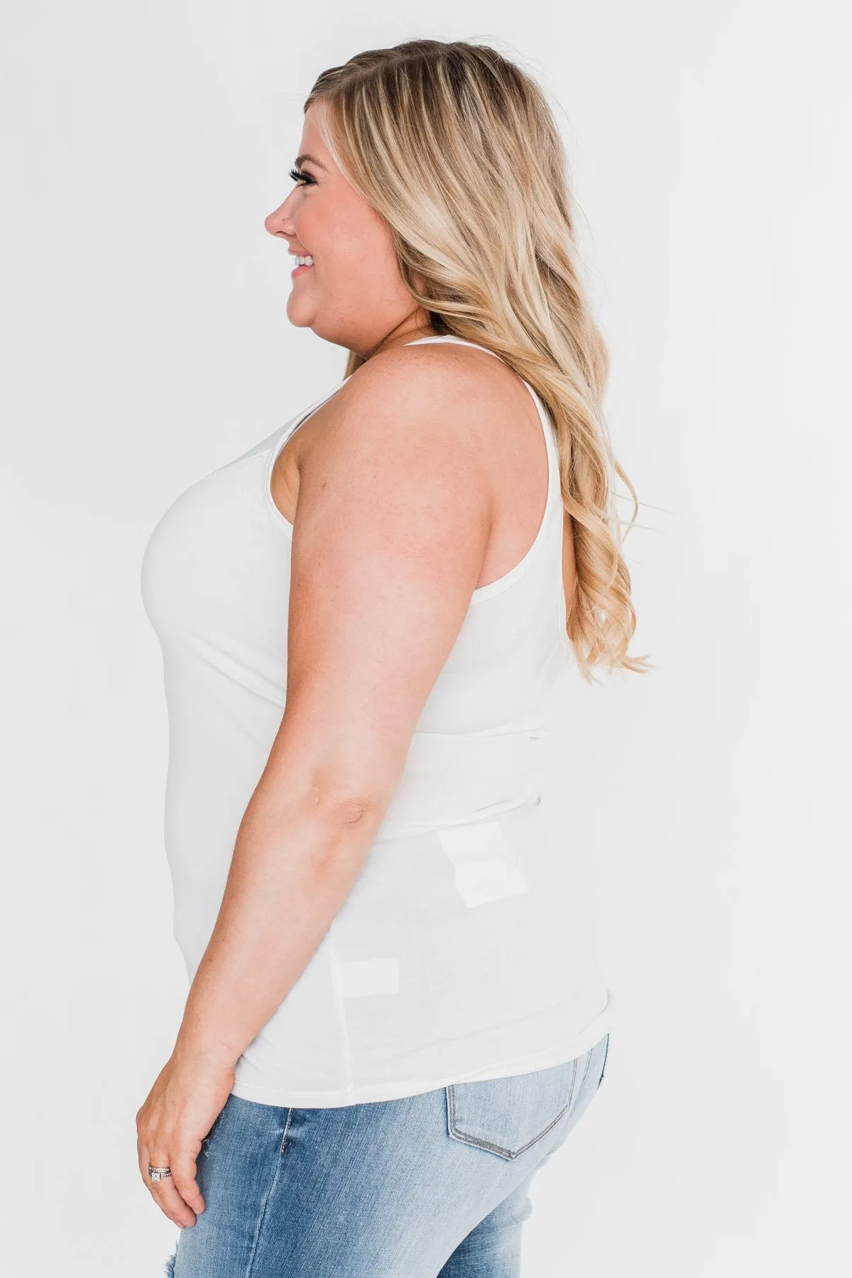 Caught In The Moment Tank Top- Ivory