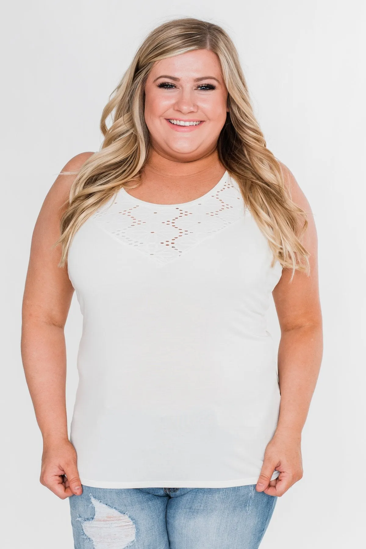 Caught In The Moment Tank Top- Ivory