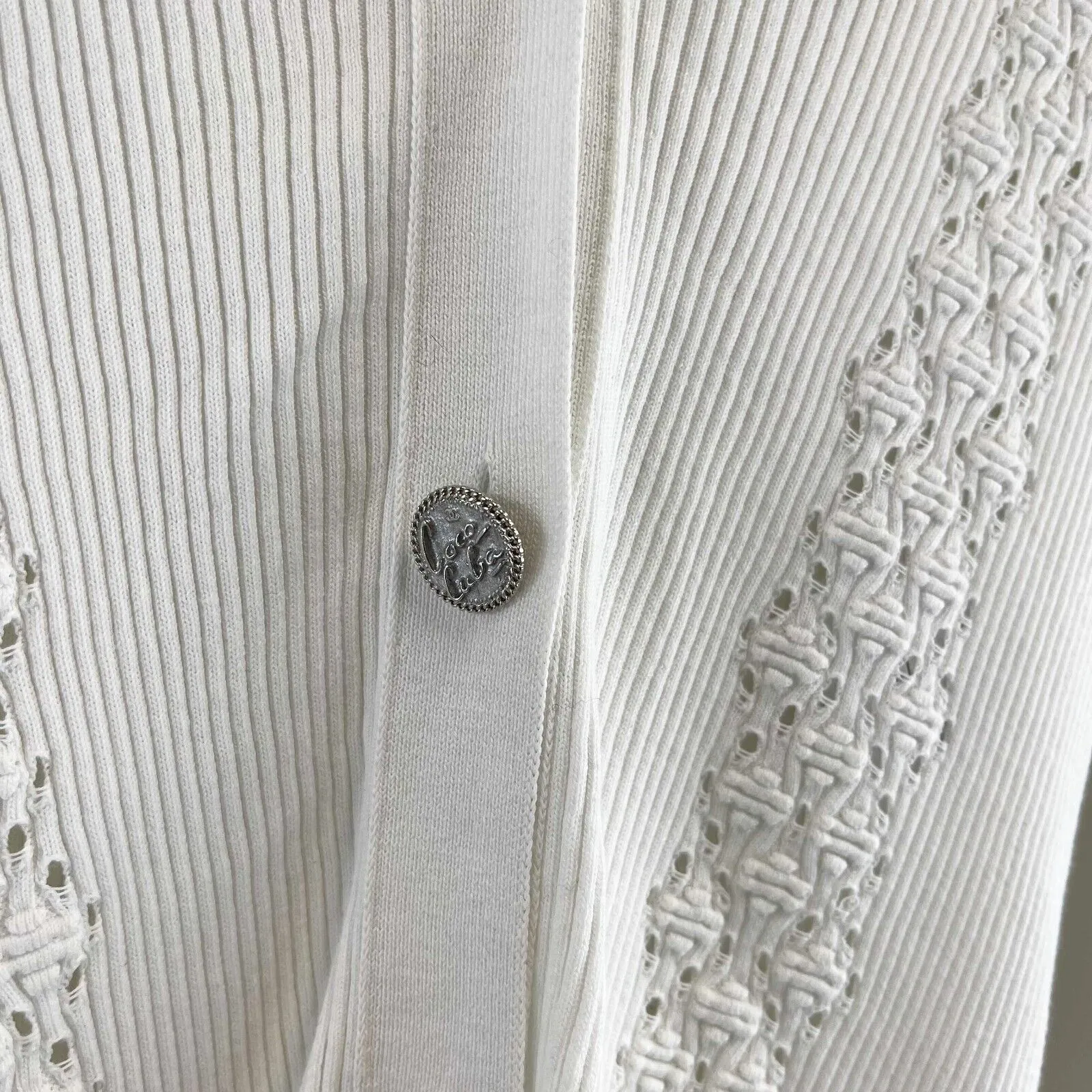 Chanel Chanel 17C White Cardigan Sweater Knitwear White 36 Top US 4