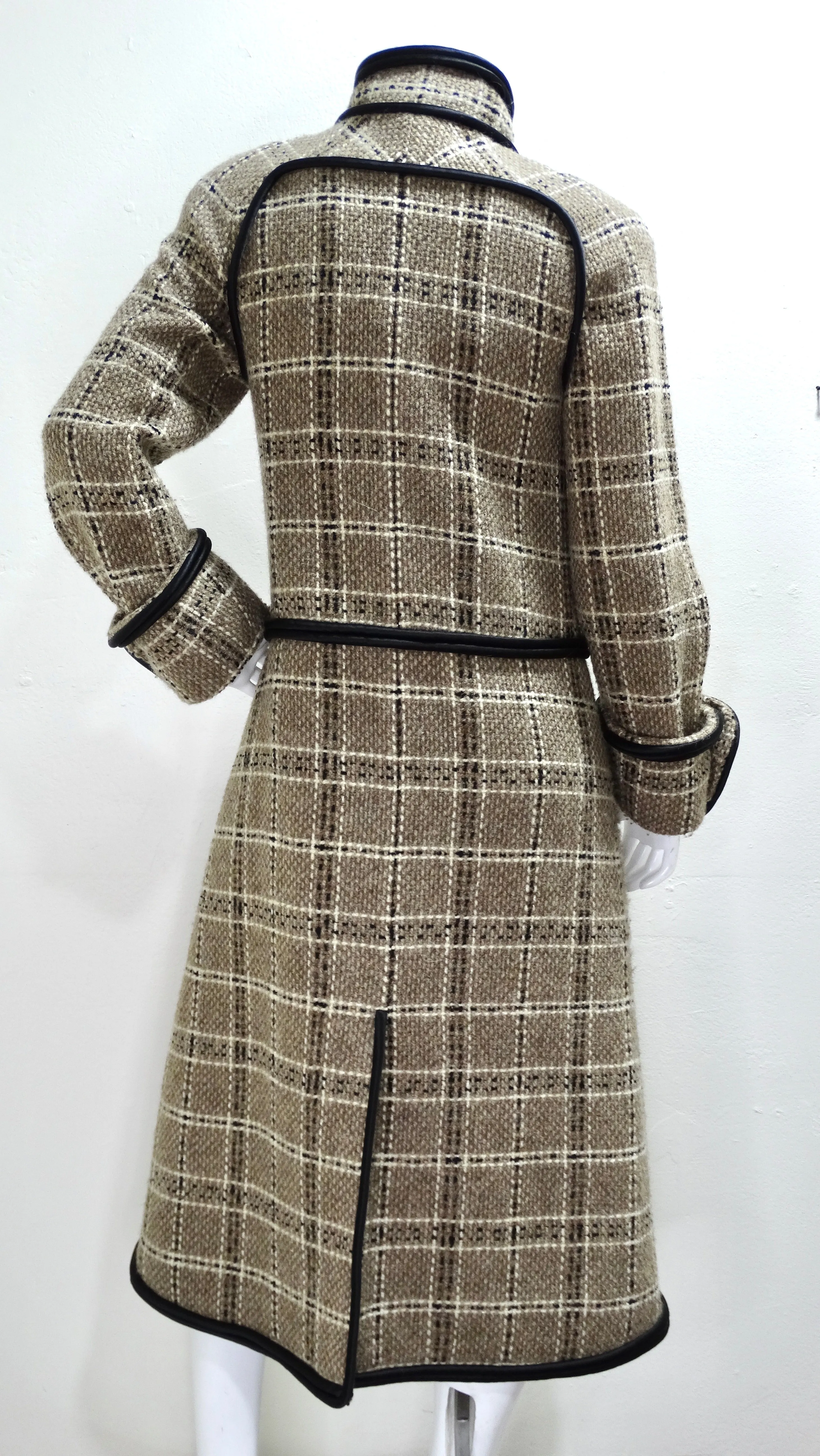 Chanel Wool Beige Tweed Long Coat