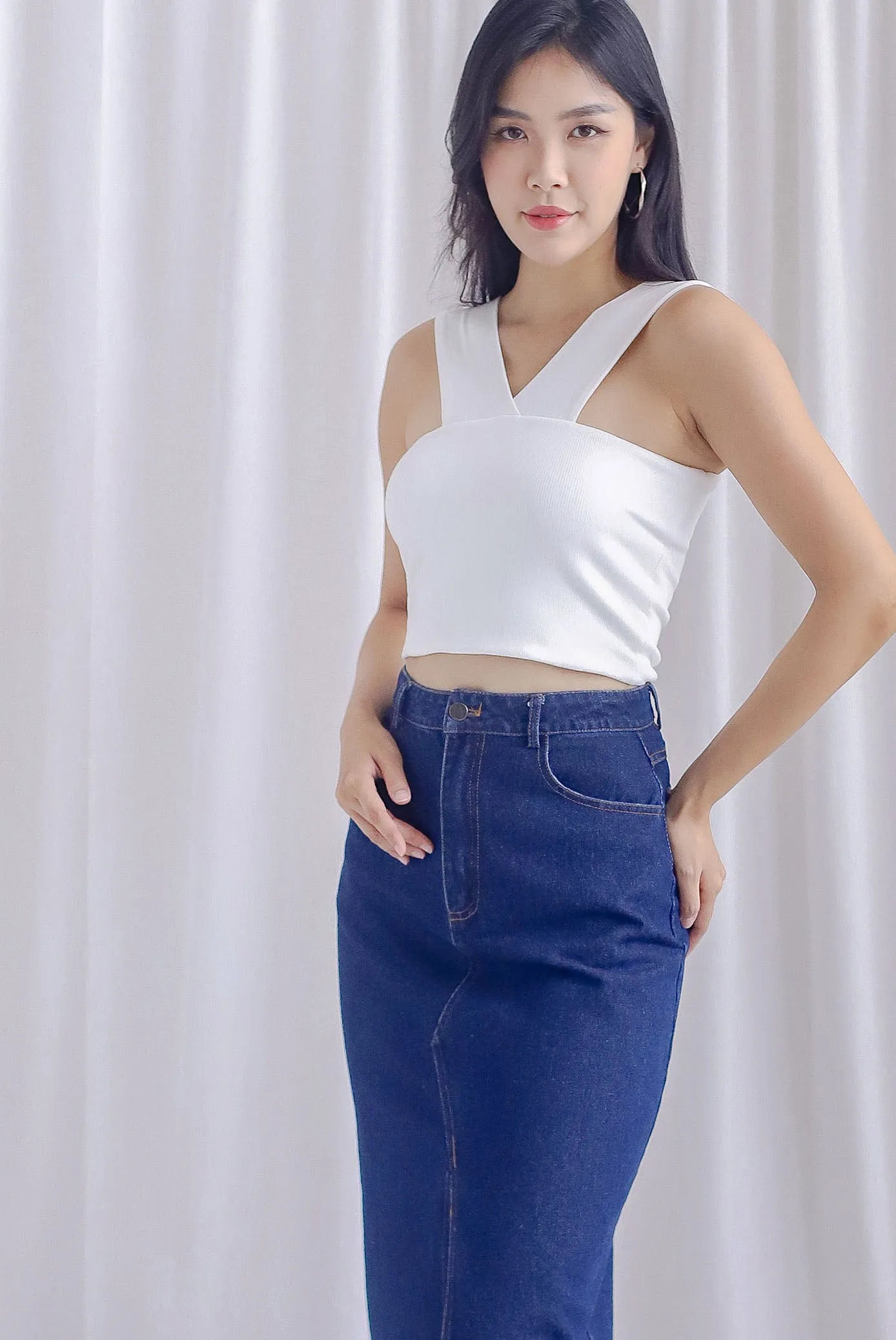Cherie Padded Two Way Top In White