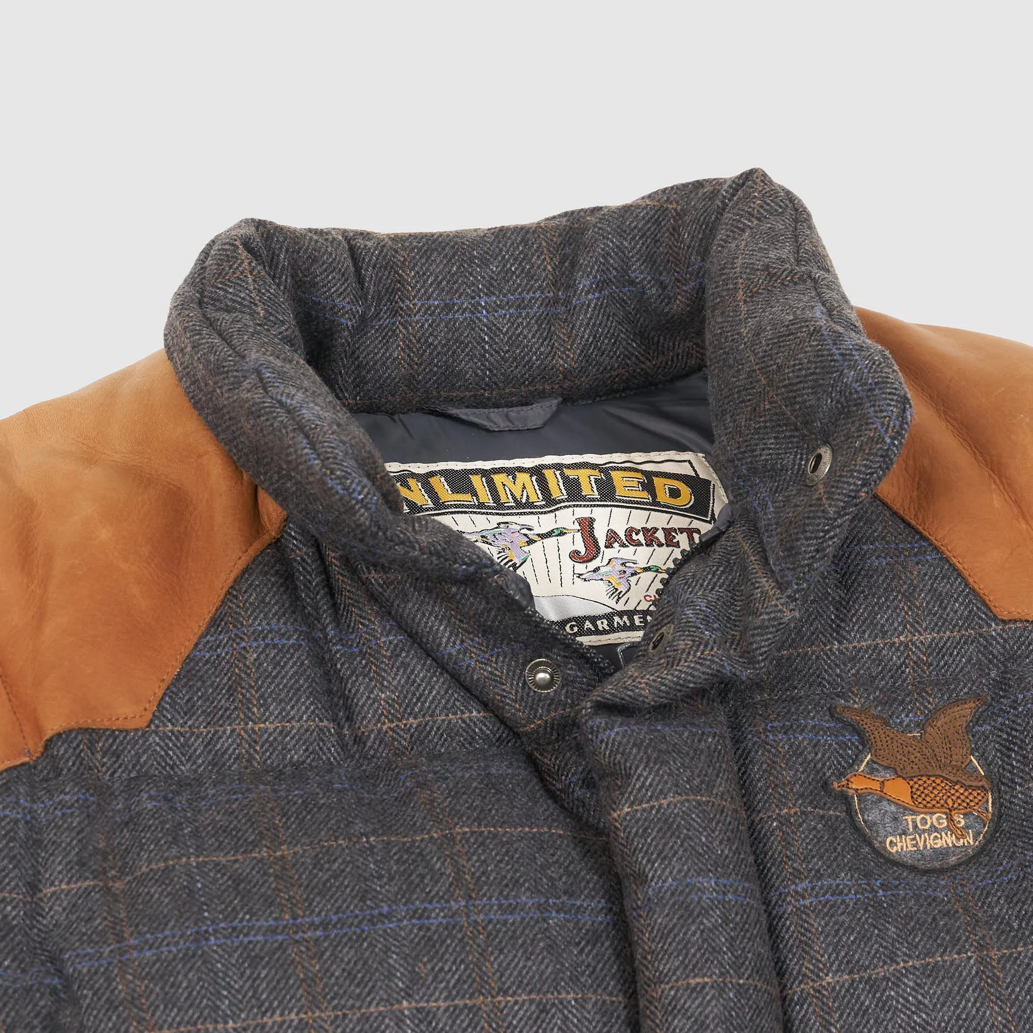 Chevignon Togs Unlimited Down Jacket Wool Herringbone Waistcoat