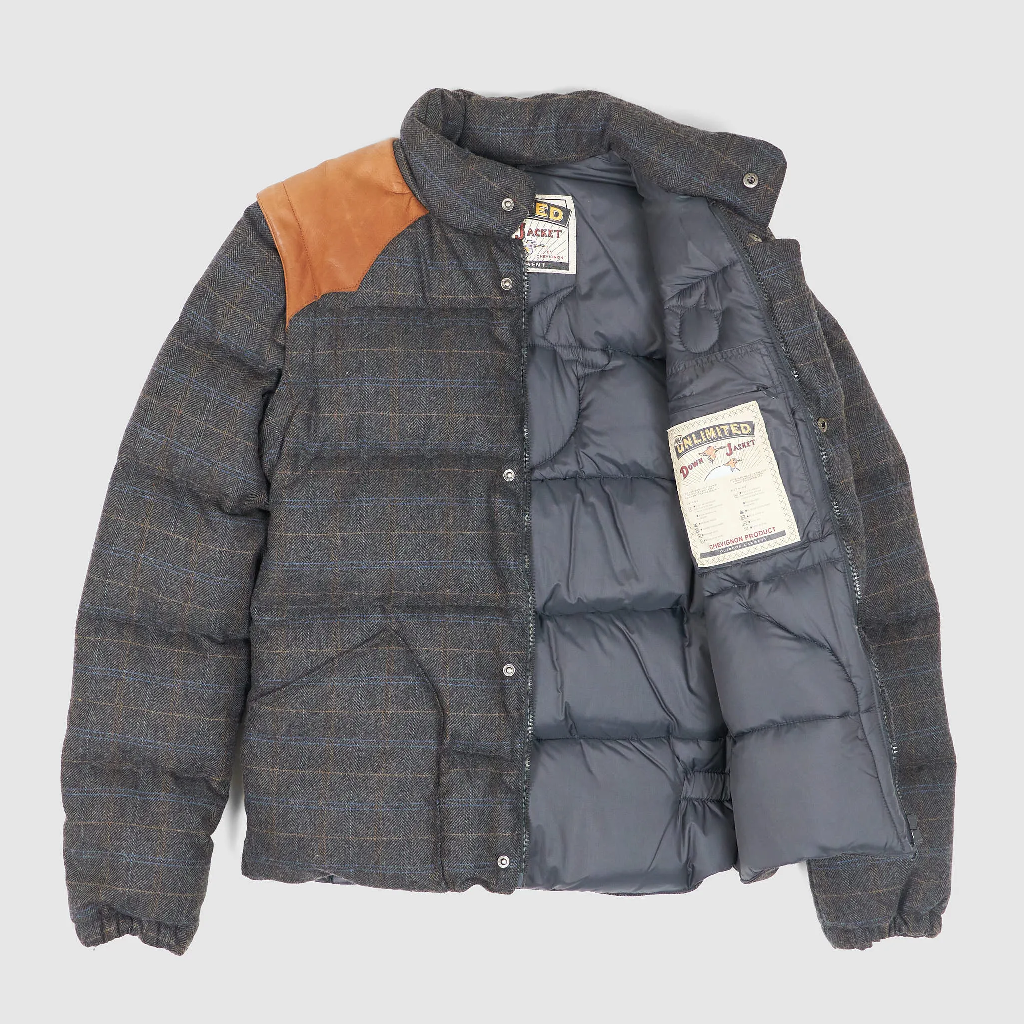 Chevignon Togs Unlimited Down Jacket Wool Herringbone Waistcoat