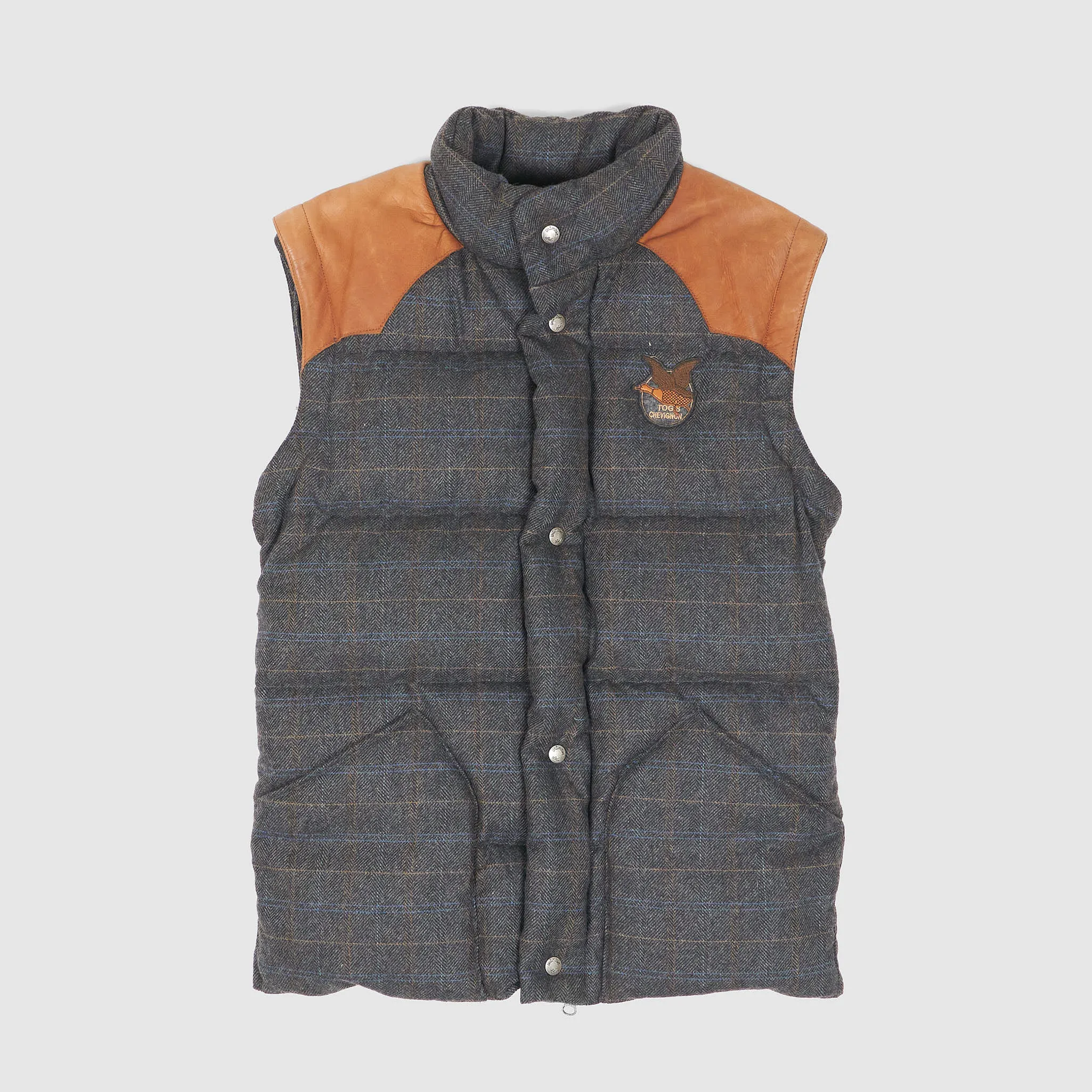 Chevignon Togs Unlimited Down Jacket Wool Herringbone Waistcoat