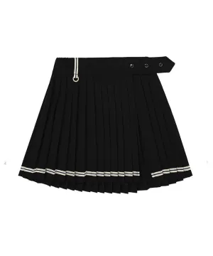 CHUCUCHU  Pleated Wrap Skirt Short Pants - Black