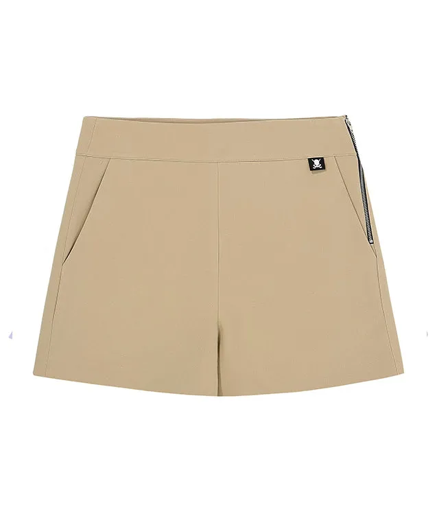 CHUCUCHU  Pleated Wrap Skirt Short Pants - Black