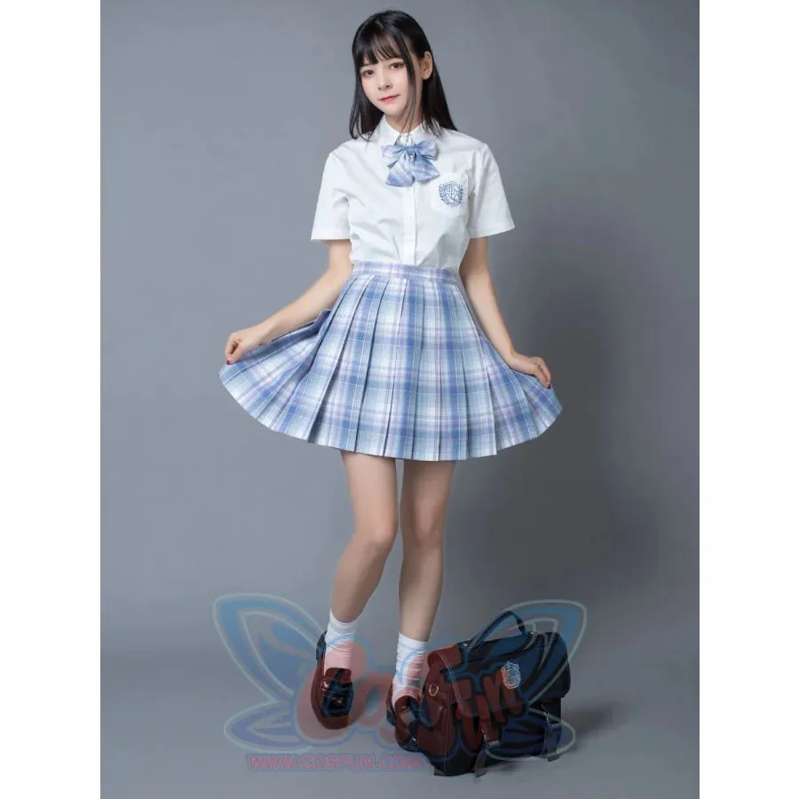【Clearance】 Clear Sky JK School Uniform Blue Plaid Pleated Skirt mp006132