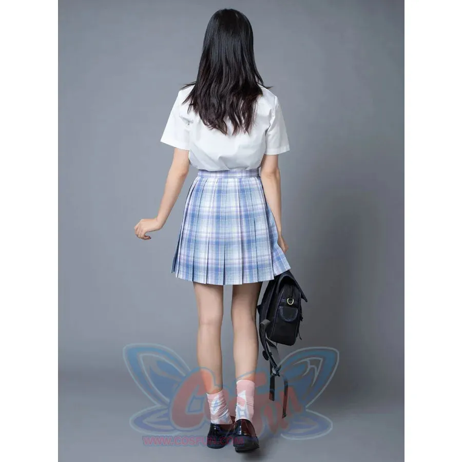 【Clearance】 Clear Sky JK School Uniform Blue Plaid Pleated Skirt mp006132
