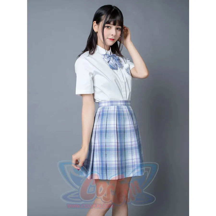 【Clearance】 Clear Sky JK School Uniform Blue Plaid Pleated Skirt mp006132