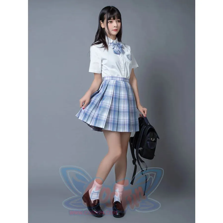 【Clearance】 Clear Sky JK School Uniform Blue Plaid Pleated Skirt mp006132