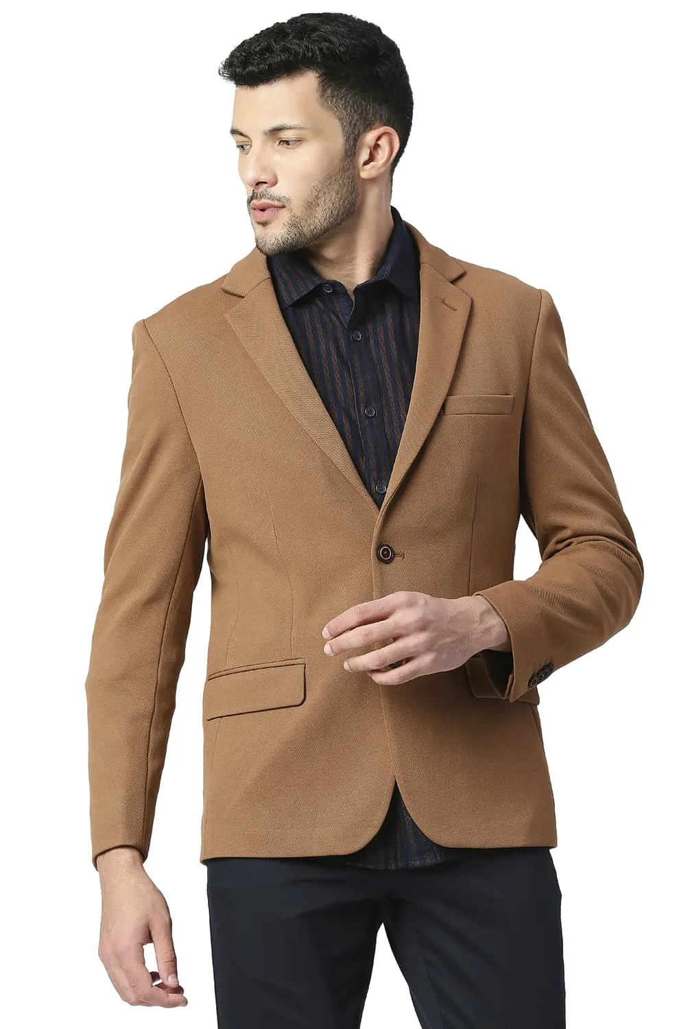 Comfort Fit Polyester Stretch Knit Blazers