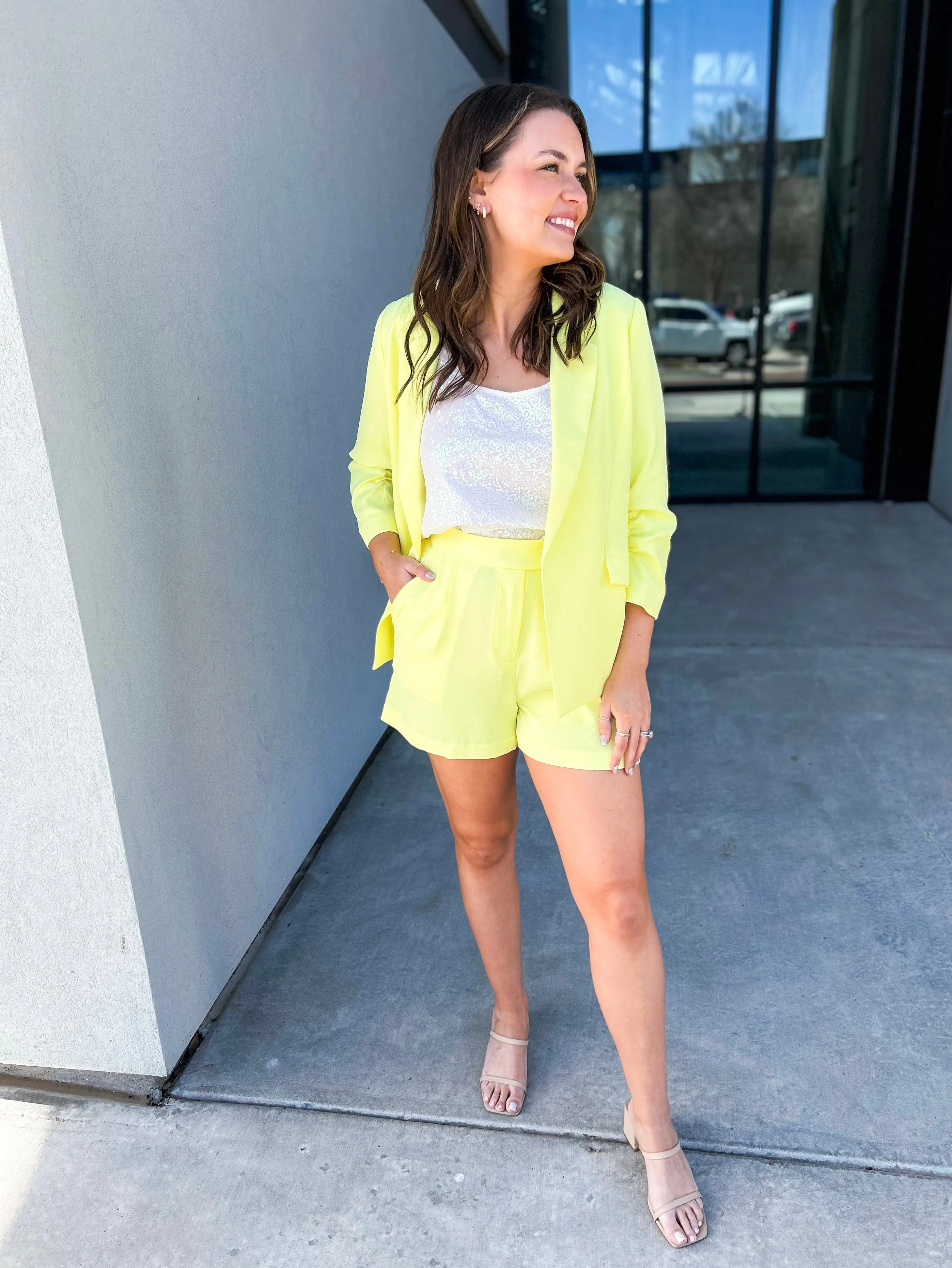 Demi Floral Lined Blazer (Lemon Lime)