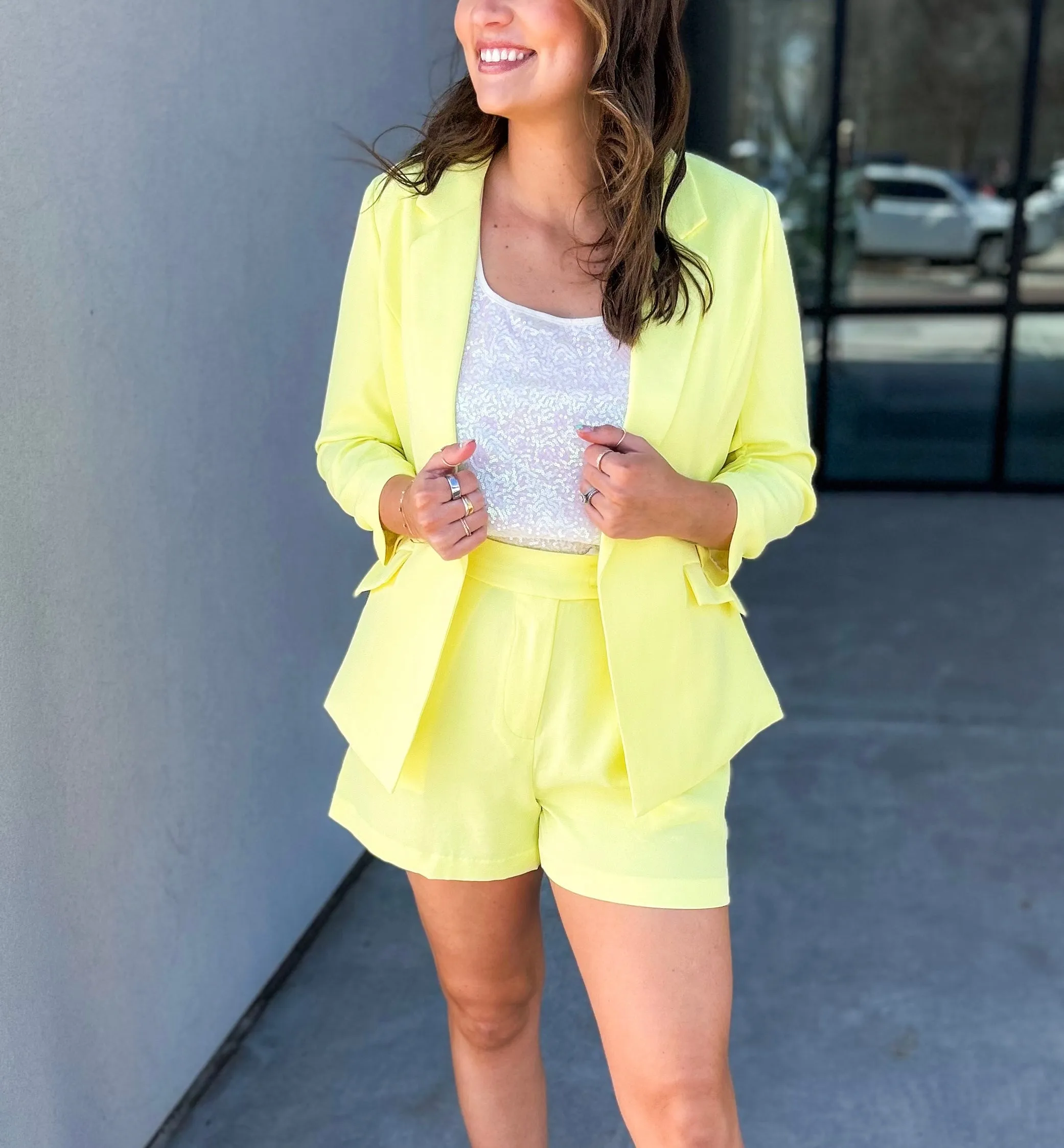 Demi Floral Lined Blazer (Lemon Lime)