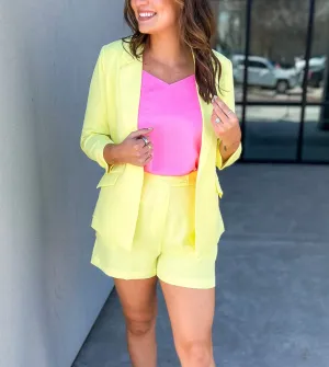 Demi Floral Lined Blazer (Lemon Lime)
