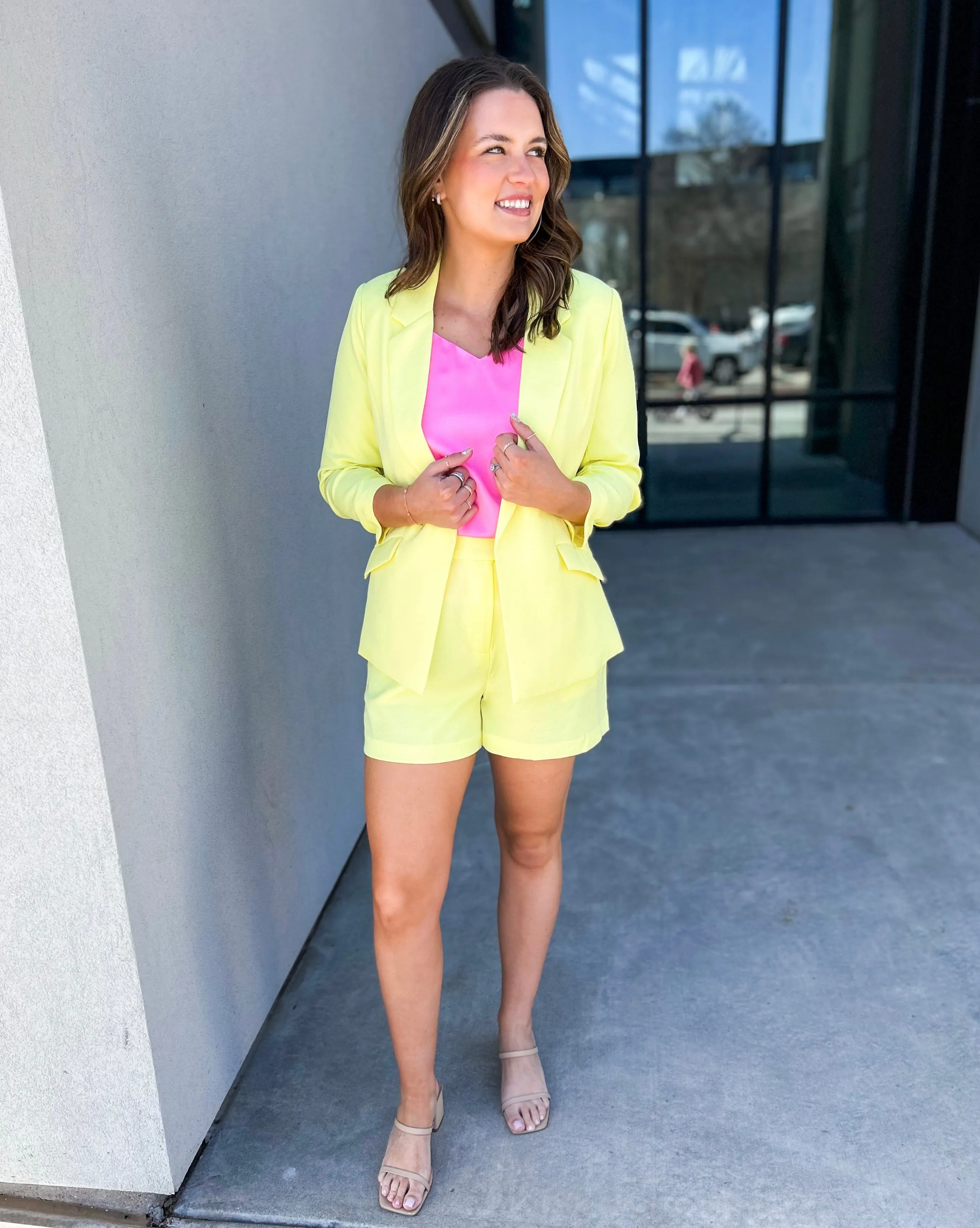 Demi Floral Lined Blazer (Lemon Lime)