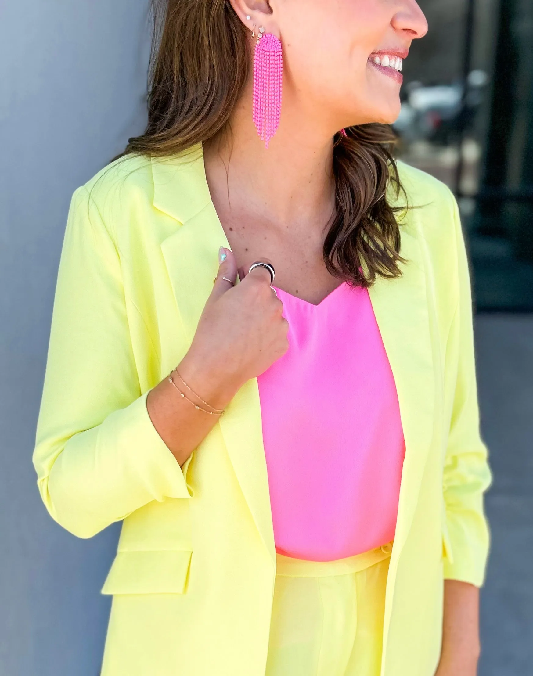 Demi Floral Lined Blazer (Lemon Lime)