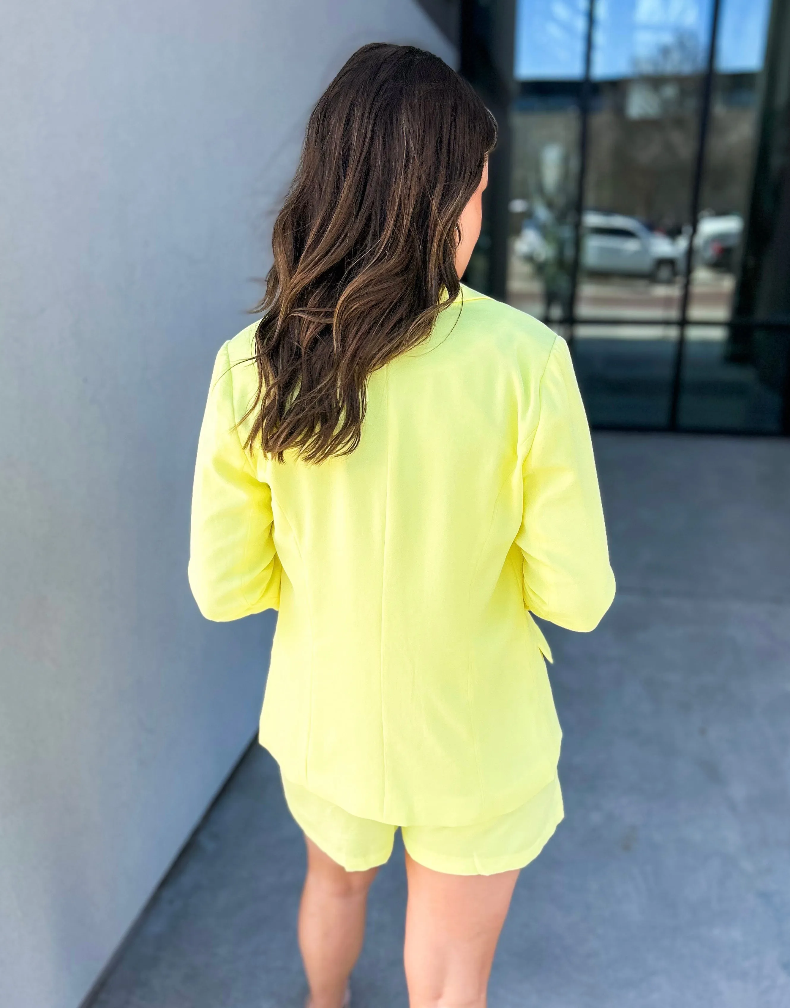 Demi Floral Lined Blazer (Lemon Lime)